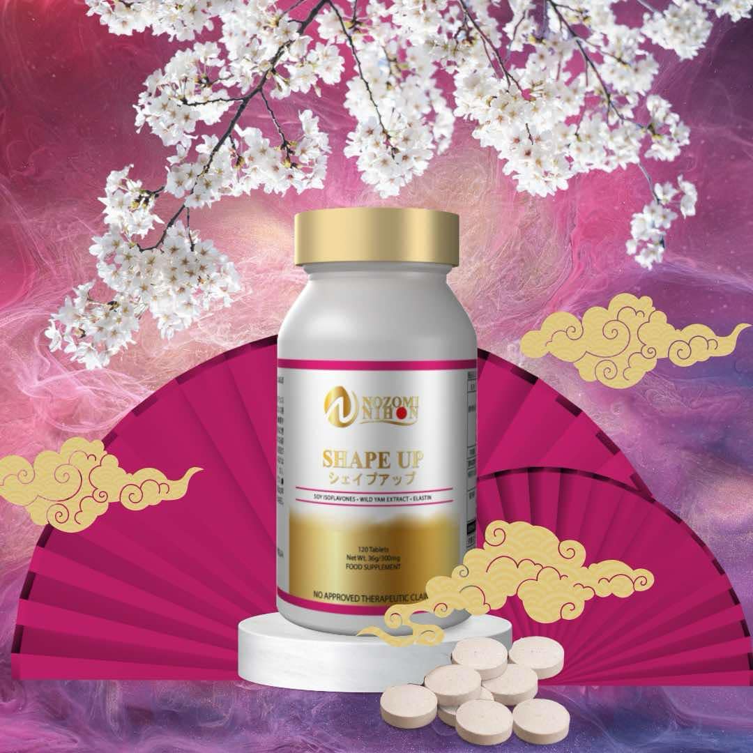 【NOZOMI NIHON】日本製 Made in Japan - SHAPE UP - 120 tablets | Supplements SOY ISOFLAVONES, WILD YAM EXTRACT, ELASTIN