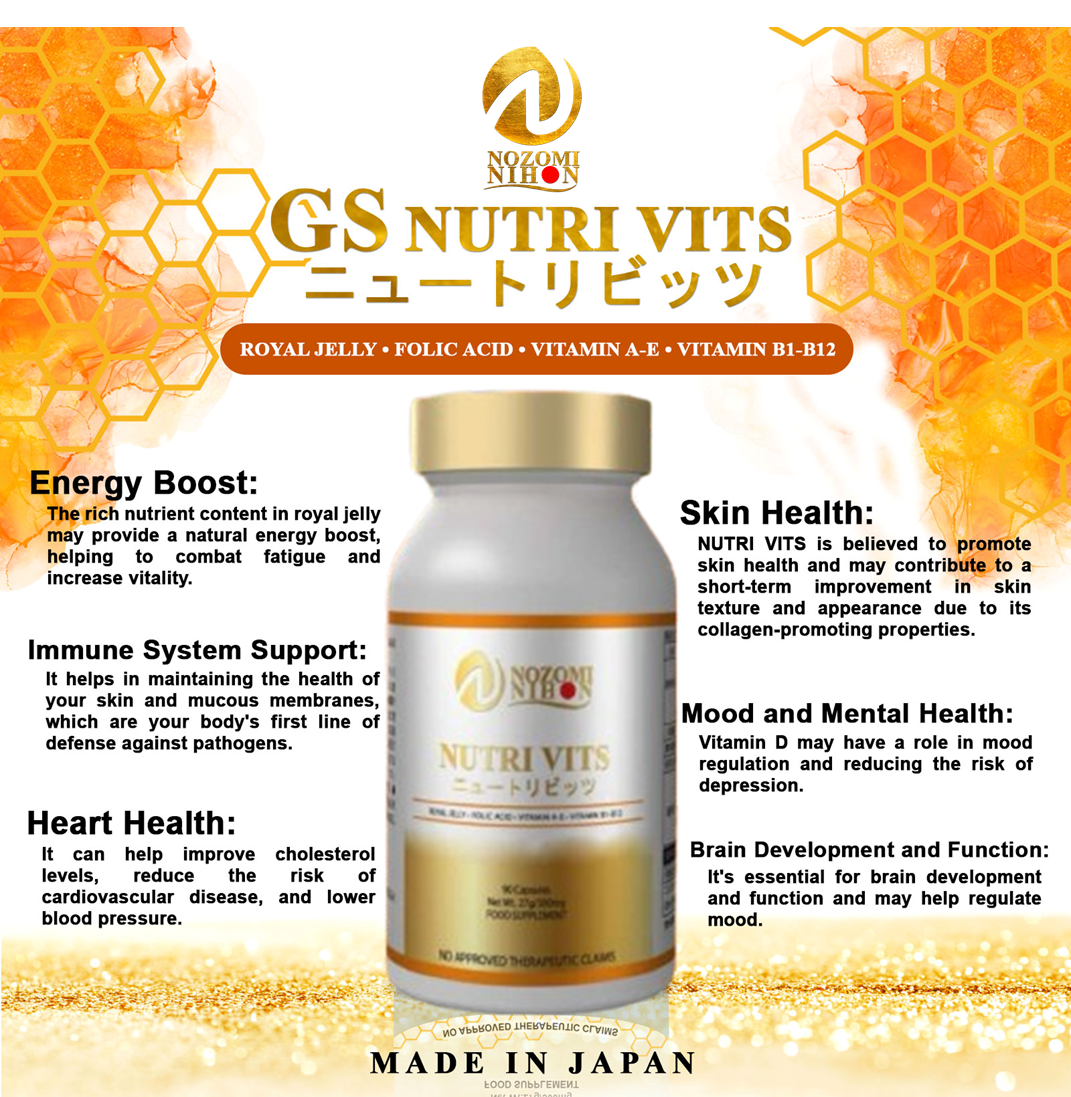 【NOZOMI NIHON】日本製 Made in Japan - NUTRI VITS - Vitality and Radiance for Your Daily Life - 120 tablets