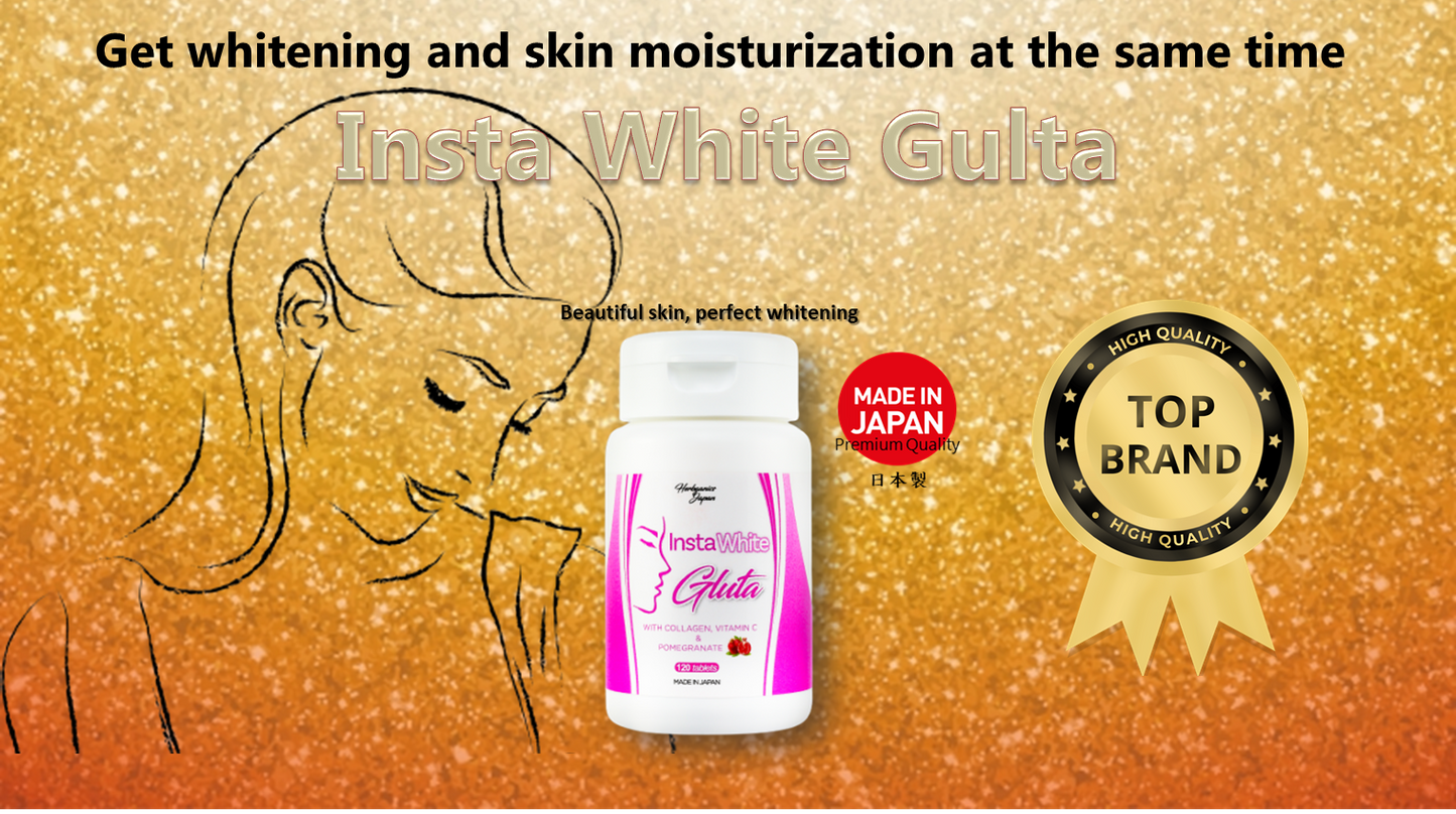 [Herbganicsjapan] 日本製 Made in Japan　/　InstaWhiteGulta 120 tabletsインスタホワイトグルタ 120粒   | glutathione Inner care Collagen Hyaluronic acid Pomegranate extract Polyphenol　