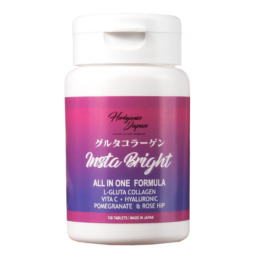 [Herbganicsjapan] 日本製 Made in Japan Glutathione＆Collagen インスタブライト - Insta Bright -  120粒 ｜サプリメント 酵母由来グルタチオン コラーゲン ヒアルロン酸 ザクロエキス ポリフェノール