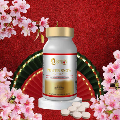 【NOZOMI NIHON】日本製 Made in Japan  -POWER SNOW GLUTA- 120 tablets | Supplements GLUTA・COLLAGEN・NIACINAMIDE・ROSEHIPS　