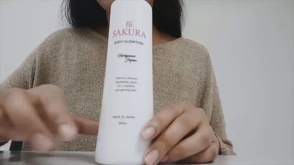 【Herbganicsjapan】日本製  SAKURA 桜 - Body Glowtion -  300ml /スクワラン ヒアルロン酸 プラセンタ コラーゲン アロマミルク