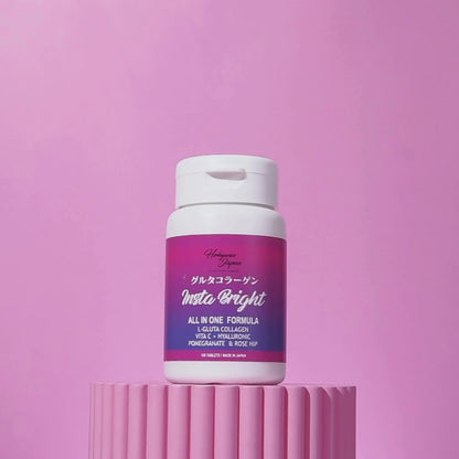 [Herbganicsjapan] 日本製 Made in Japan Glutathione＆Collagen インスタブライト - Insta Bright -  120粒 ｜サプリメント 酵母由来グルタチオン コラーゲン ヒアルロン酸 ザクロエキス ポリフェノール
